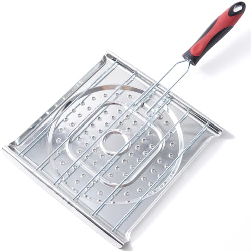 Parrilla para Estufa de Gas – Parrilla para Arepas Colombianas,Difusor de Calor con Rejillas y Mango, para Arepas/Tortillas/Chiles, Portátil para Cocina y Estufa de Butano (Solo Gas)