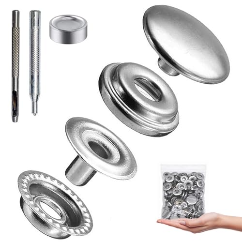 50pcs 15mm Druckknöpfe Druckknopf Mit Installationswerkzeugen, Persenning Knöpfe, Jersey Druckknöpfe Metall Für Leder Jacken Jeans Handtaschen, Nähzubehör