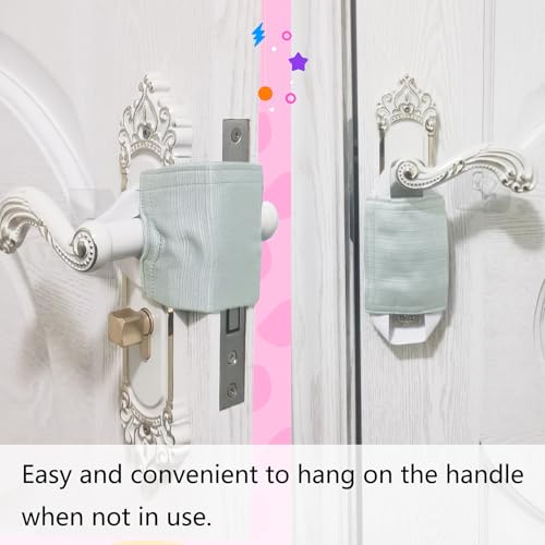 Image of Baby Proof Door Silencer & Cloth Latch Cover, Quiet Close Anti-Slam Pads to Prevent Slamming and Accidental Locking, for Nursery and Toddler Safety (3, Natural Teal, 4.1 * 3.1 inches)