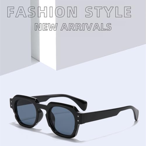Lunettes de soleil rivets décoration style rétro punk avec verres petit carré UV400