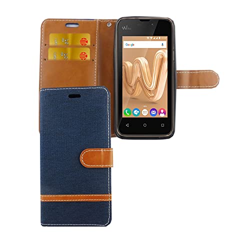 Housse Wiko Sunny Max en simili cuir bleu pour vos trajets et visionnages