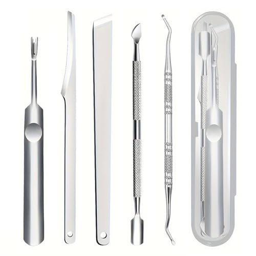Yatrosynth Set de Pedicura, 5 Piezas Kit de Eliminación de Uñas Encarnadas de Acero Inoxidable, Cuchillos de Pedicura Profesionales, Herramientas para Uñas Encarnadas