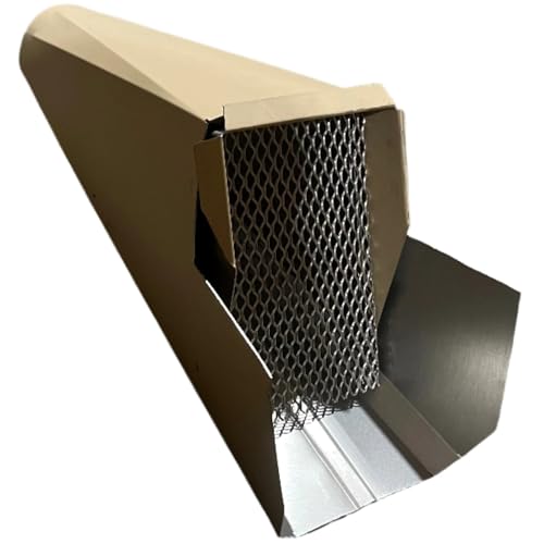 GutterAll Downspout Cleanout with Screen Durable Aluminum Guard for Clog Prevention, Fits Standard 2x3 Inch Gutters, Easy Installation 25+ Colors (Herringbone)