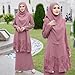 Muslim Clothes For Women Modern Women's Shirt Top Dress Skirts Women Modest Islamic Dubai Dress Kaftan Abayas Tie Front Islamic Abaya Casual Prayer Clothes Khimar Middle East Outfits Purple M