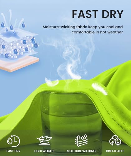 ZITY Long Sleeve Fishing Shirts for Men Mens Sun Shirts UPF 50+ Rash Guard Long Sleeve Sun Protection Hoodie SPF UV Fishing Hiking Shirt Men Fluorescent Green — view 5