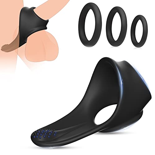 BDSMJOY Hodenring Pennisring dehnbar Silikon,mit 3 Penisringe,Hodenringe für den Mann,Sex Spielzeug für Paare,Penis Ring,Cockringe extrem Silikon,Ballstretcher,Sex Spielzeug für die Männer (Schwarz)