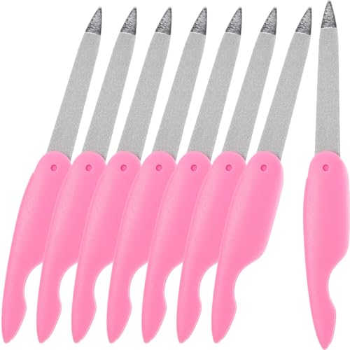 jojofuny Limas de Uñas Plegables Metálicas Pequeñas 8 Piezas Doble Cara para Manicura y Pedicura Pulidor Portátil Resistente Herramienta Práctica para Cuidado de Uñas en Casa y Salón