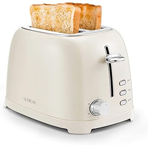 Ultrean Toaster 2 Slice with Extra-Wide Slot, Stainless Steel Toaster with Removable Crumb Tray, Small Toaster with 6 Browning Settings, Cancel, Bagel, Deforest Functions, 825 W Cover