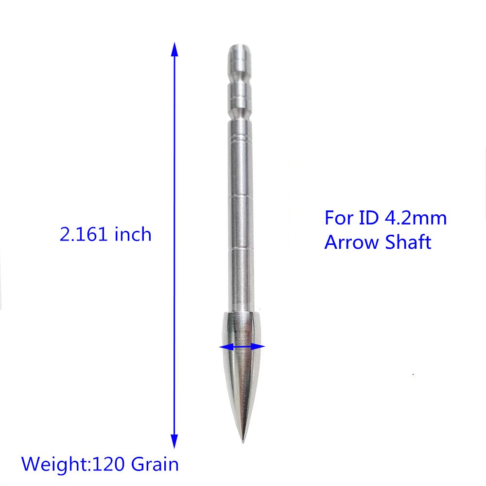 Pointe de flèche Tir à l'arc Broadhead Acier Inoxydable 12pcs ID 4.2mm