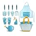 Gujugm Set di Attrezzi da Giardinaggio per Bambini - Kit Giocattolo per piantare all'aperto | Include Pala, rastrello, annaffiatoio, Guanti, Grembiule, Custodia, Giocattoli educativi da Giardinaggio