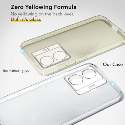 Image of Jkobi Lifetime Anti-Yellow Clear Back Cover Case for Vivo iQOO Z6 Pro (Sleek Hard Crystal | Shockproof and Camera Protection)