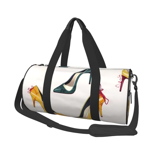 Travel Bag For Women,High Heel Shoes Print Personal Item Duffle Bags,Weekend Travel Duffel Tote Bag,Travel Sport Gym Bag For Men,Airplane Travel Essentials For Flying