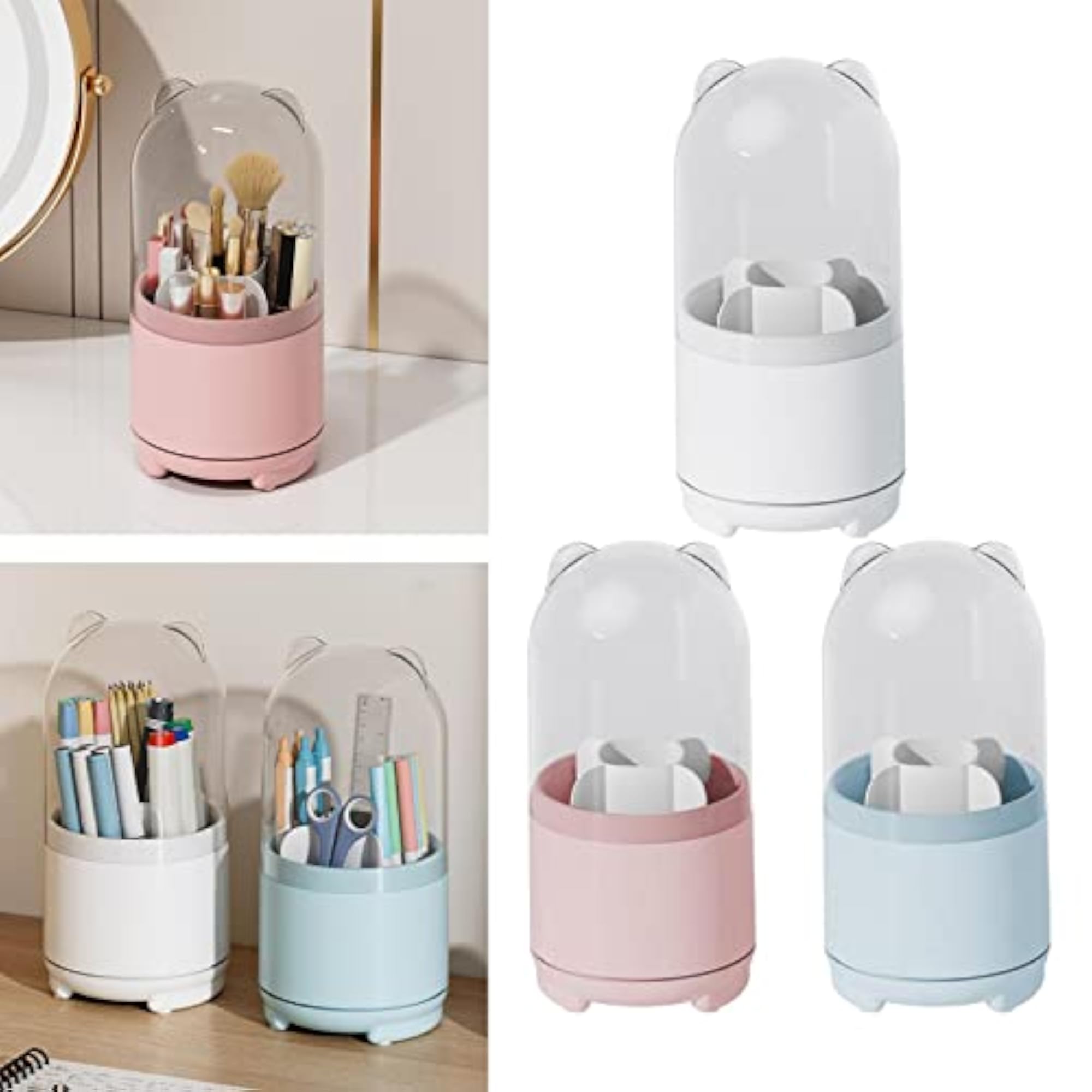 Makeup Brush Storage Box with 5 Grids