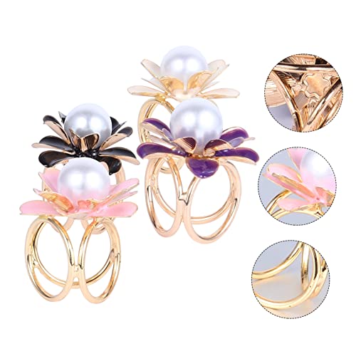 4 Boucles d'écharpe à Fleurs pour Châle Mode et Délicat