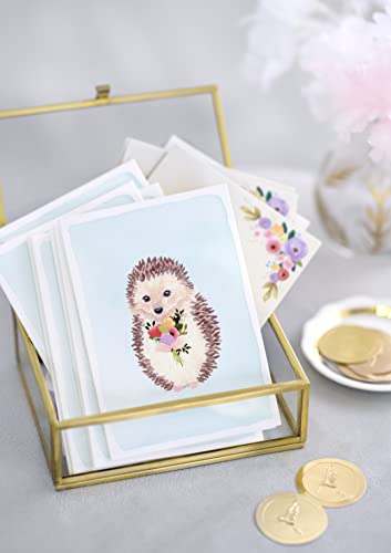 Image of Papyrus Blank Cards with Envelopes, Hedgehog with Flower (14-Count)