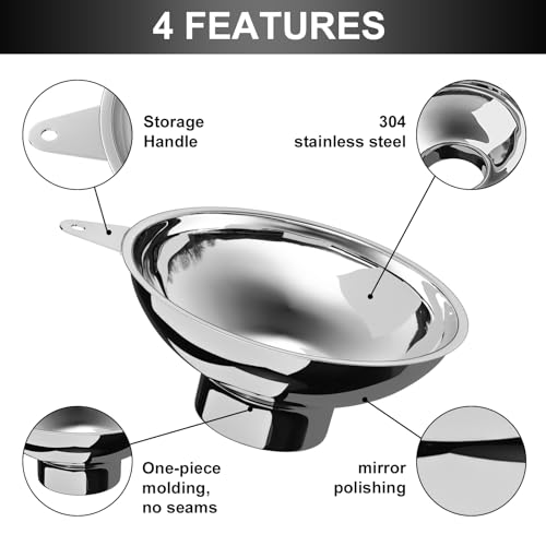 Serinar LOUDOU-B Canning Funnel With Stainless Steel Filter For Wide Mouth Mason Jars thumb #2