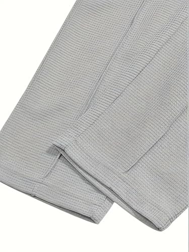 Image of Jawdrobe Men's Waffle-Check Co-Ord Set | Self-Textured Collar Top | Drawstring Jogger Pants | Cotton-Blend Loungewear /Night-Suit | Casual Travel & Streetwear Two-Piece