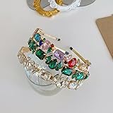 Wiwpar Thin Rhinestone Headbands for Women Elastic Rhinestone Head Bands Vintage Headband Hair Hoop