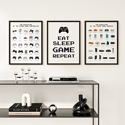97 Decor Game Room Decor For Boys - 12X16 Gamer Wall Decor, Video Gaming Posters, Cool Gaming Stuff For Kid, Retro Console Evolution Picture Controller Wall Art Print For Bedroom Decoration (Unframed) #TOP4