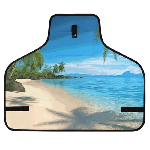 Delantal de trabajo con 8 bolsillos y diseño hawaiano miniatura 1