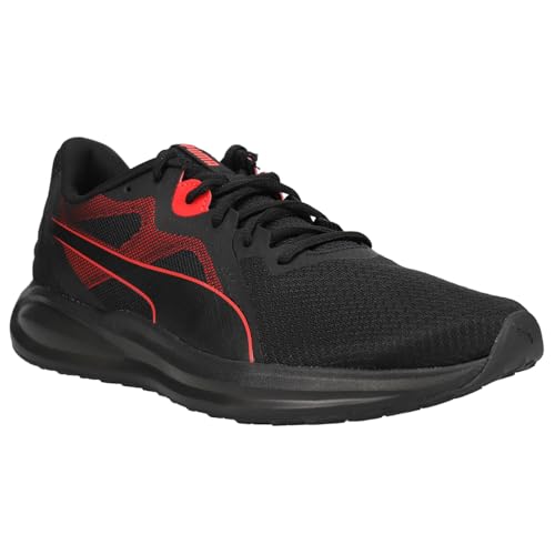 PUMA Puma Men's Twitch RunnerSneaker, Black High Risk Red, 9 US