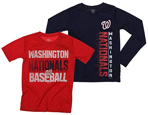 Outerstuff MLB Boys Youth (8-20) Baseball Fan Two Performance T-Shirt Set, Washington Nationals, Large (14-16)