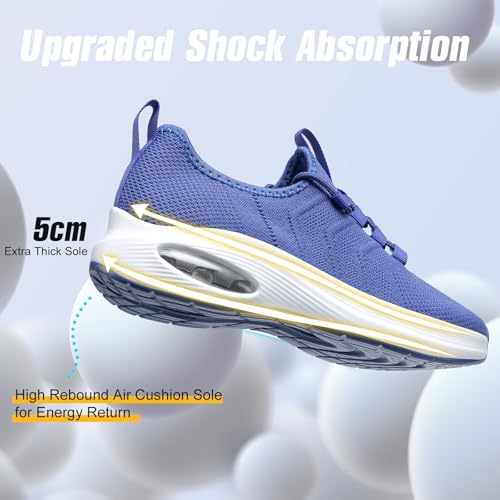 Image of Wide Toe Box Shoes Women Extra Wide Width Sneakers Air Cushion Road Running Shoes Ultra Light Tennis Gym Workout Training Shoes Breathable Walking Shoes with Arch Support