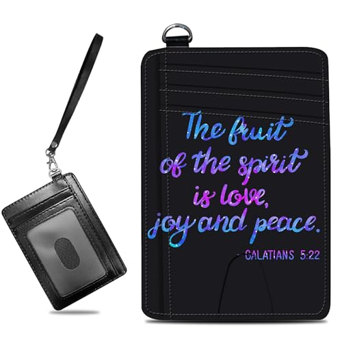 Image of Small Travel Wallets, Bible Verse Slim Minimalist Front Pocket Wallet with Wristlet, RFID Blocking PU Leather Credit Card Holder with ID Window Change Purse for Men Women