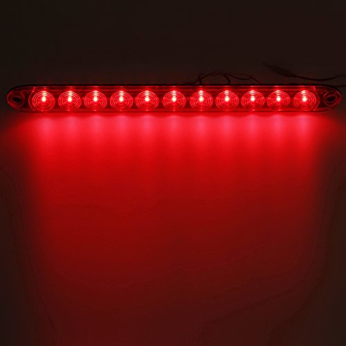 Image of Partsam 2pcs White+ 2pcs Red 15 inch 11-LED Flange Mount Trailer Truck Stop Turn Tail brake Warning Light Bar(Total of 4 pcs)