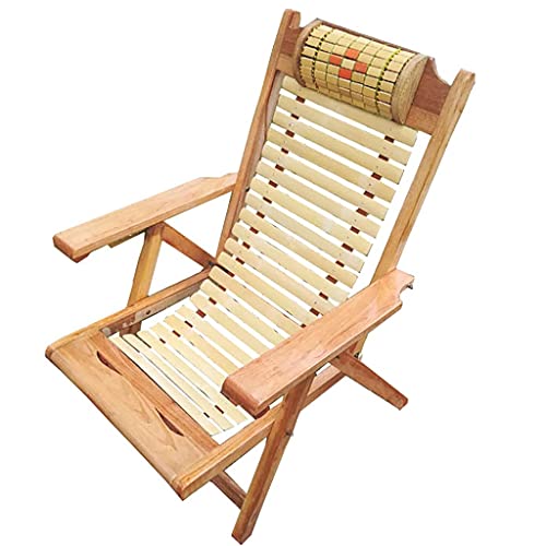 Chaise longue de jardin en bambou inclinable pour se détendre au bord de la piscine