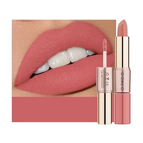 Kuailego Rose Gold 2 In 1 Matte Lipstick & Liquid Lipstick, Matte Finish, Nude, Full Color Lipstick, Long Lasting Waterproof Velvet Lip Gloss (06) #TOP4