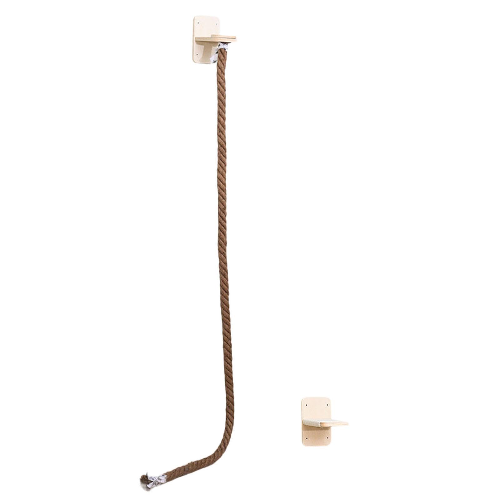 MagiDeal Wall Mount Cat Tree with Climbing Rope Cat Tower for Kittens Flexible Simple Assembly Accessory Resting Platform Rope,Brown,200cm