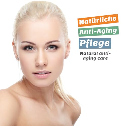 Vitamin C Serum BIO mit Hyaluronsäure 50ml, vegan - Anti-Aging Gel mit pflegendem Traubenkernöl und Aloe Vera gegen Falten für Gesicht & Dekollete