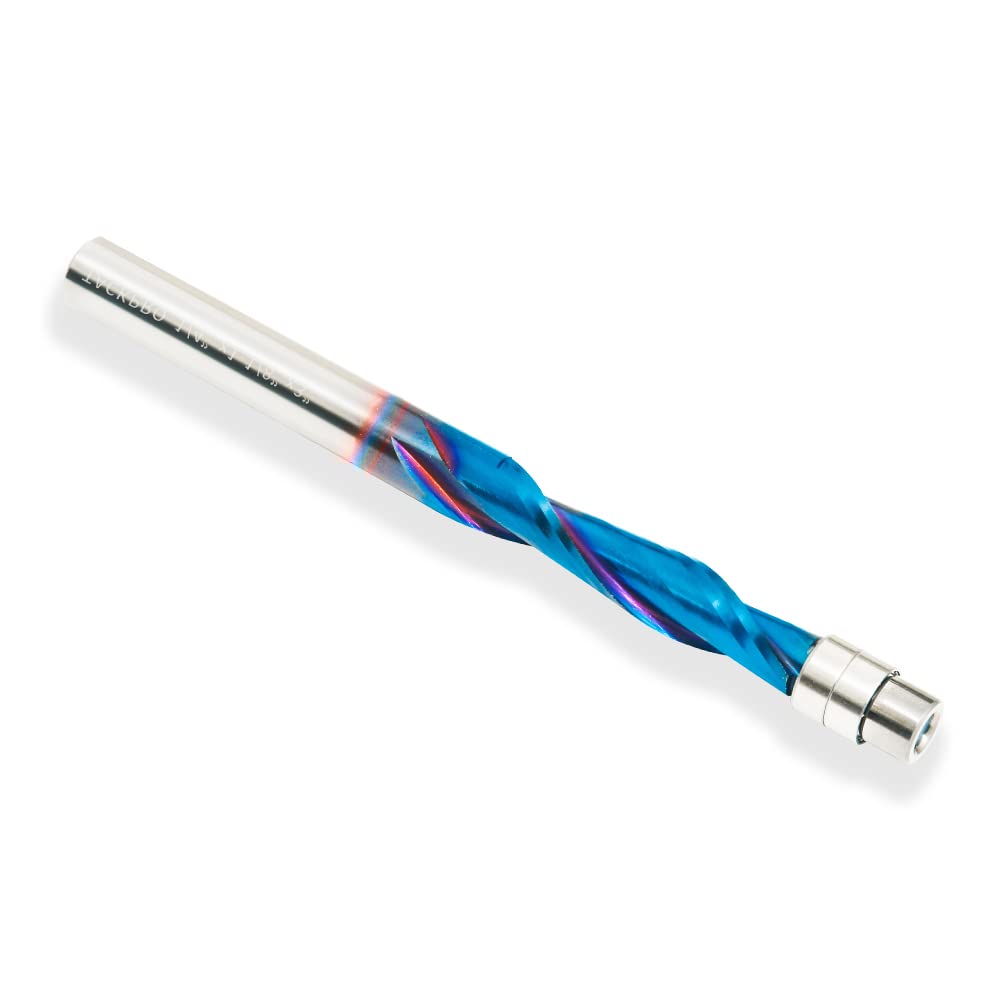 LUISTTIS Downcut Spiral Flush Trim Router Bit, 0.6cm Shank Solid Carbide Flush Cut Spiral Router Bits with Nano Coated by Tackpro (Router Bits 1/4 Shank Down-Cut)