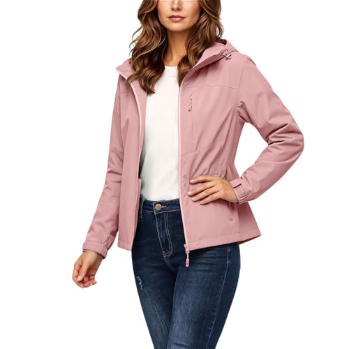 Chaqueta impermeable mujer ligera y cortavientos con cremallera transpirable exterior