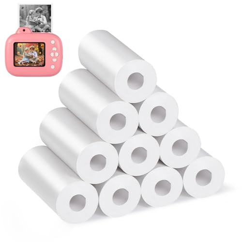Diboniur 10 Rouleau Papier Appareil Photo Enfant, Papier Thermique pour Appareil Photo Instantané Enfant, Papier de Rechange pour Appareil Photo Enfan t,...