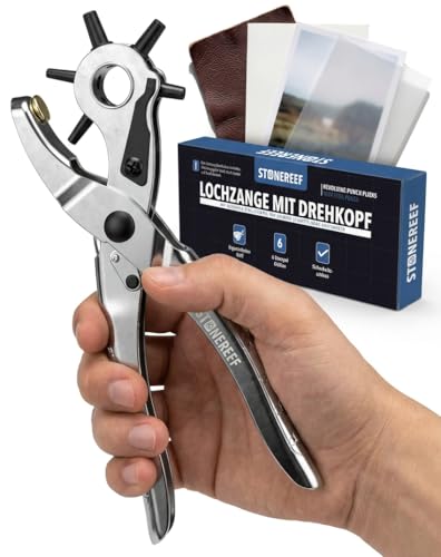 Lochzange für Leder Gürtel Stoff & Papier Revolver-Lochzange Ø 24.5 mm Gürtel Locher Zange für Lederbearbeitung Basteln & Heimwerken Lochstanzer Werkzeug für Gürtel & Planen