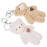 Porte-clés en peluche : le mini-breloque ours est fait de peluche et d'alliage, confortable et moelleux au , sûr et durable, adorable et , porte-clés de voiture