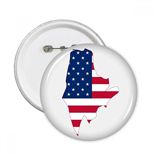 Badge Maine États-Unis rond à offrir en cadeau original - Lot de 5 pièces taille L