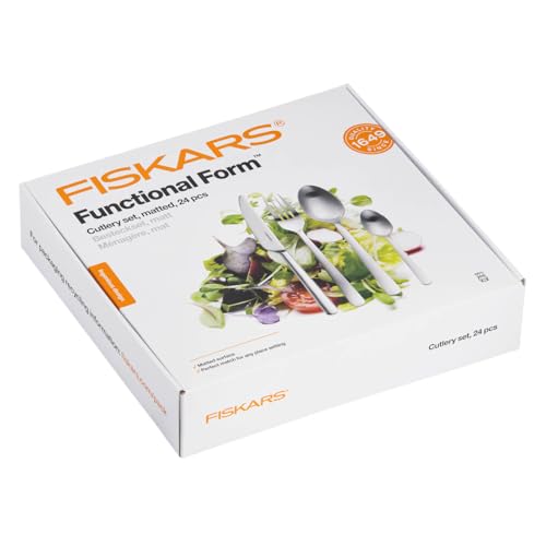 Ménagère Fiskars Functional Form 24 pièces en acier inoxydable mat