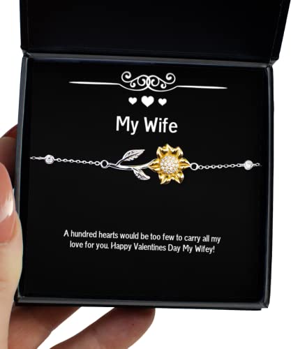 amangny A Hundred Hearts Would be Too Few to Carry All My Love for You. Happy! Sunflower Bracelet, Wife Present from Husband, New Jewelry for Wife