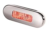 HELLA 959680711 '9680 Series' Multivolt Red 10-33V DC LED Step Light with Polished Stainless Steel Rim