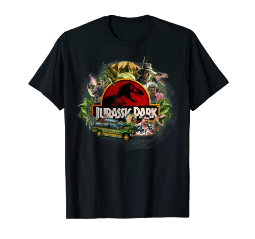 Jurassic Park Character Collage Logo T-Shirt