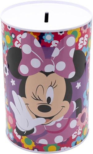 Minnie Mouse Coin Bank for Girls – Cute Disney Metal Savings Tin, Perfect Piggy Bank for Birthday, Holiday Size-15cm