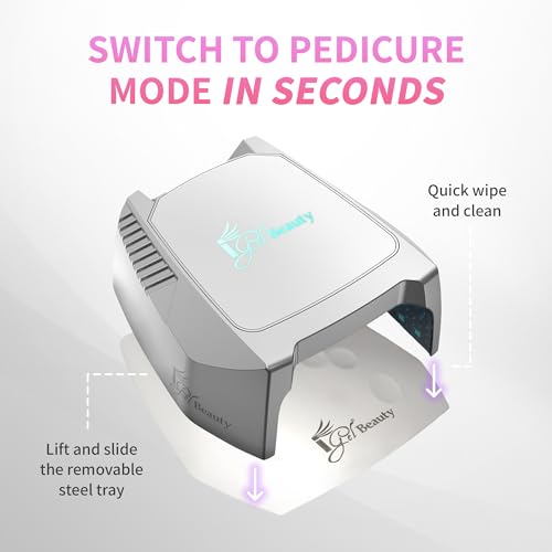 Image of iGel Beauty Hybrid PRO 2.0 UV /LED Nail Lamp - 48W Wireless Rechargeable Nail Dryer, Full Hand Curing, Smart Motion Sensor, Removable Tray, Cordless Gel Lamp for Manicure & Pedicure