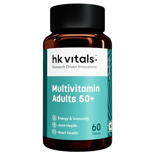 Image of hk vitals Multivitamin Adults 50+ (60 Tablets) | Daily Multivitamin for Men & Women | Healthy Ageing | For Joints, Heart, Gut, Eye, Cognition & Energy