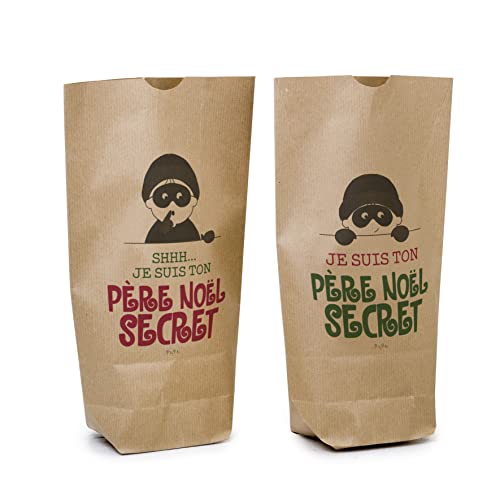 Sacs Kraft Mopec Père Noël Secret emballage pour surprise de Noël