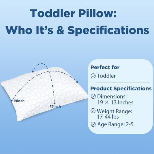 Image of SUPA MODERN Cooling Bed Pillows for Sleeping 1 Pack Shredded Memory Foam Pillows Adjustable Cool Pillow for Side Back Stomach Sleepers Luxury Gel Pillows Toddler Pillow with Washable Removable Cover