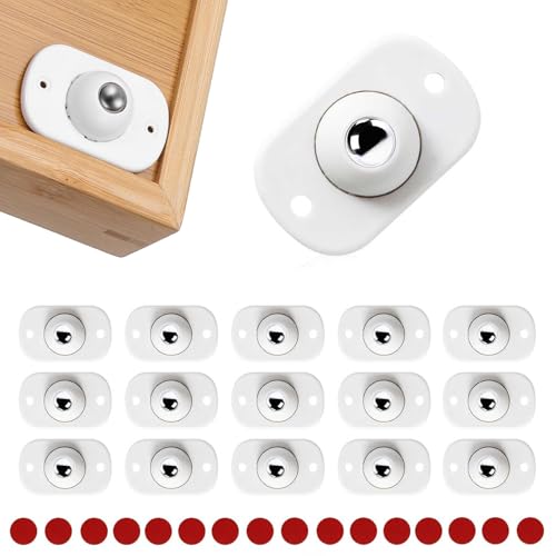 HJIAMA Ruedas para Mover Muebles 16 Piezas, Rotación 60 ​​Grados Ruedas Pequeñas para Muebles, Movimiento Silencioso Ruedas para Muebles, para Cajas Almacenamiento, Muebles Pequeños