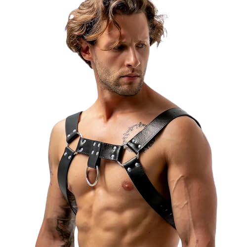 Men's Faux Leather Body Chest Harness Belt Shoulder Cage Belt Party Costume, Sexy Punk Body Harness, Cosplay Nightclub Sexy Punk Clubwear2